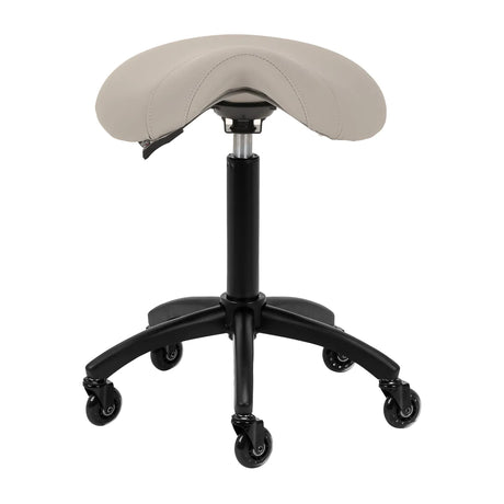 Gabbiano Hairdressing Stool D032 Grey Beige - full product view on a white background