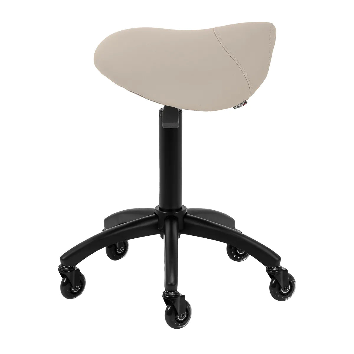 Gabbiano Hairdressing Stool D032 Grey Beige - full product view on a white background