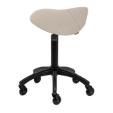 Gabbiano Hairdressing Stool D032 Grey Beige - full product view on a white background