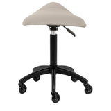 Gabbiano Hairdressing Stool D032 Grey Beige - full product view on a white background