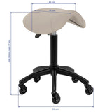Gabbiano Hairdressing Stool D032 Grey Beige - full product view on a white background