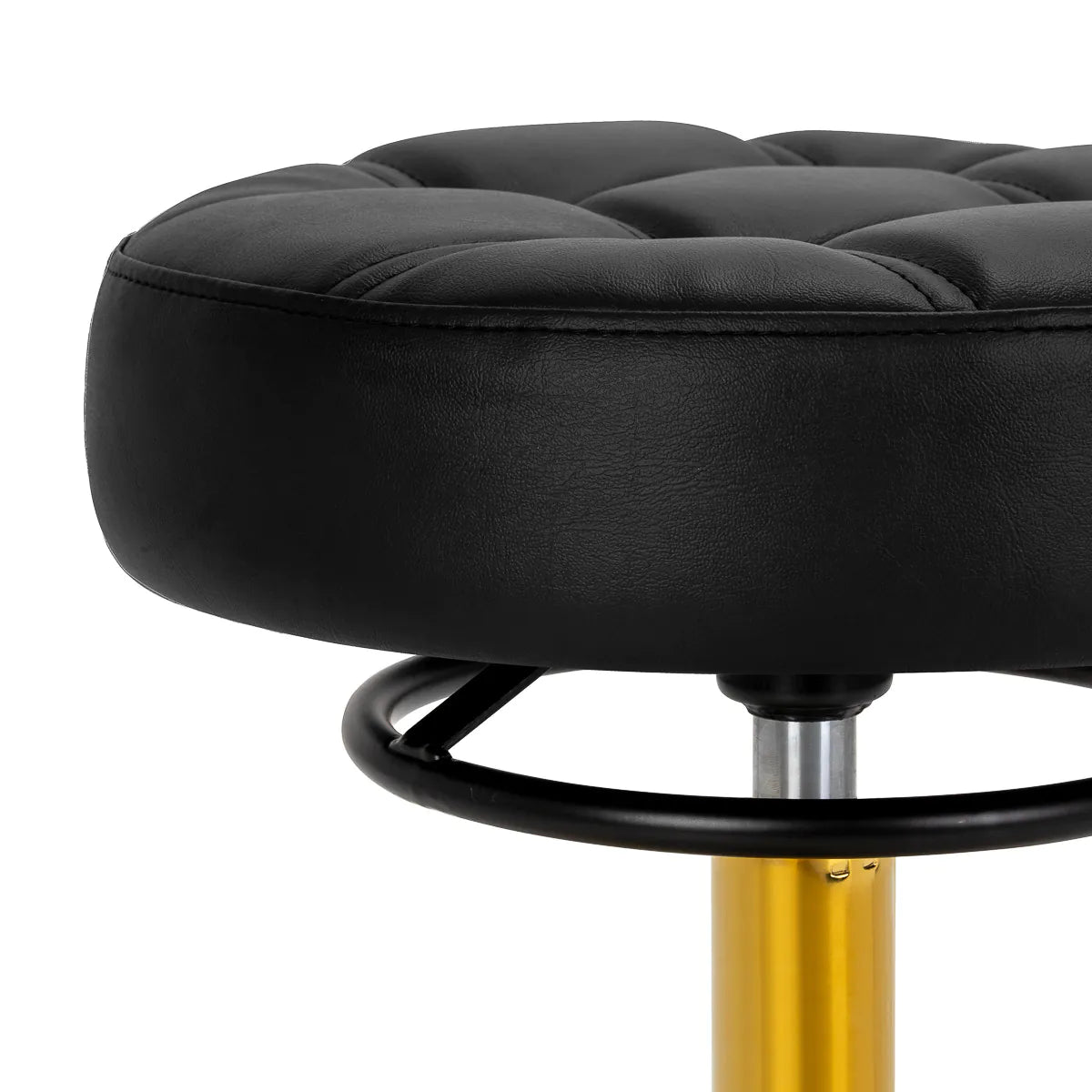 Gabbiano Hairdressing Stool Golden Black D054G - displayed in a professional treatment-room setting