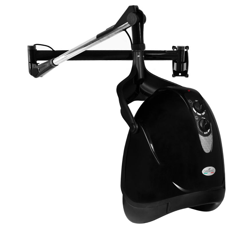 Gabbiano Hanging Dryer Hood Dx-201W One Speed Black - styling tool shown on a white background