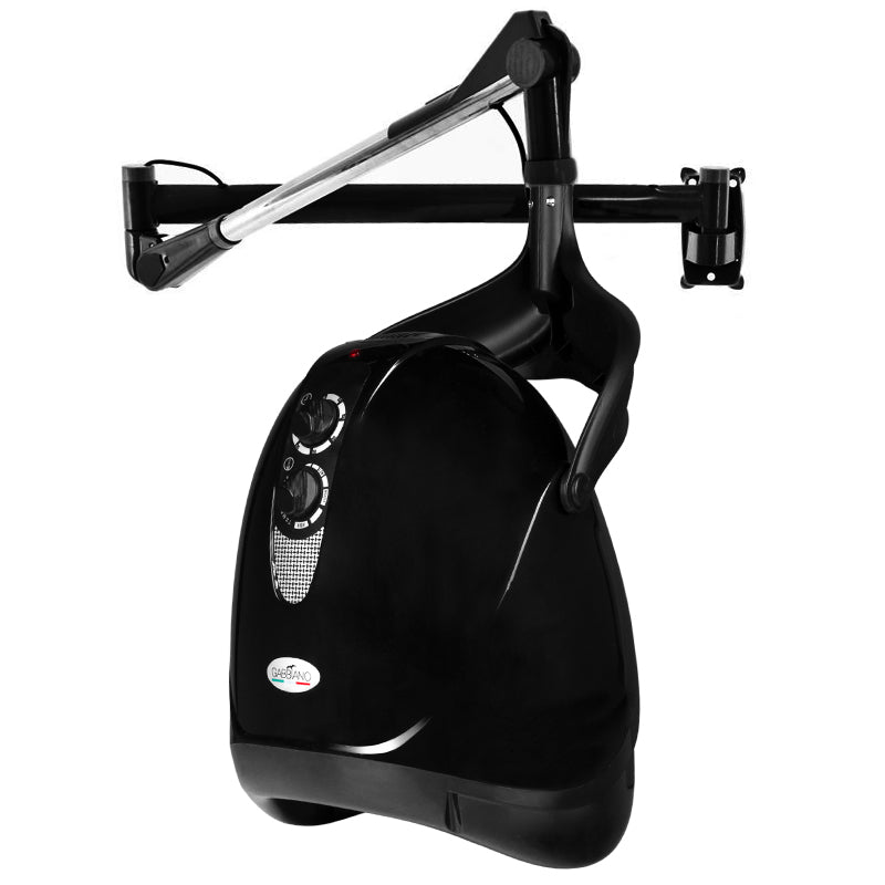 Gabbiano Hanging Dryer Hood Dx-201W One Speed Black - styling tool shown on a white background