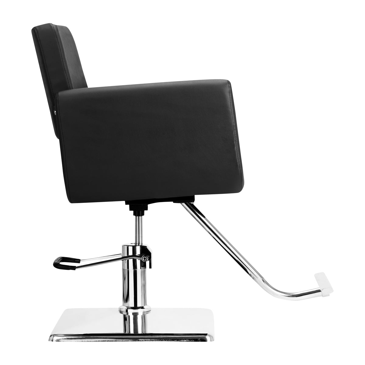 Gabbiano Helsinki Hair Salon Styling Chair Black - side view on a white background