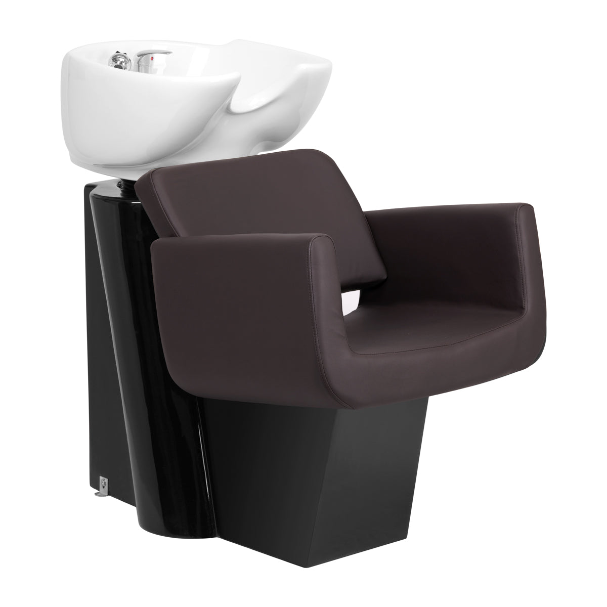 Gabbiano Helsinki Hairdressing Backwash Unit Brown - full product view at an angle on a white background