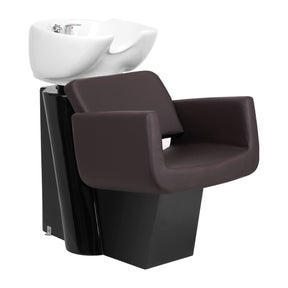 Gabbiano Helsinki Hairdressing Backwash Unit Brown - full product view at an angle on a white background