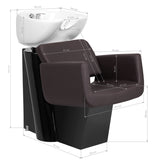 Gabbiano Helsinki Hairdressing Backwash Unit Brown - full product view on a white background