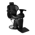 Gabbiano Igor Black Barber Chair - angled front view on a white background
