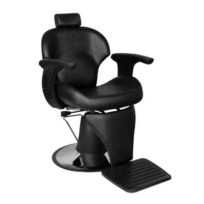 Gabbiano Igor Black Barber Chair - angled front view on a white background
