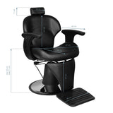 Gabbiano Igor Black Barber Chair - side view on a white background