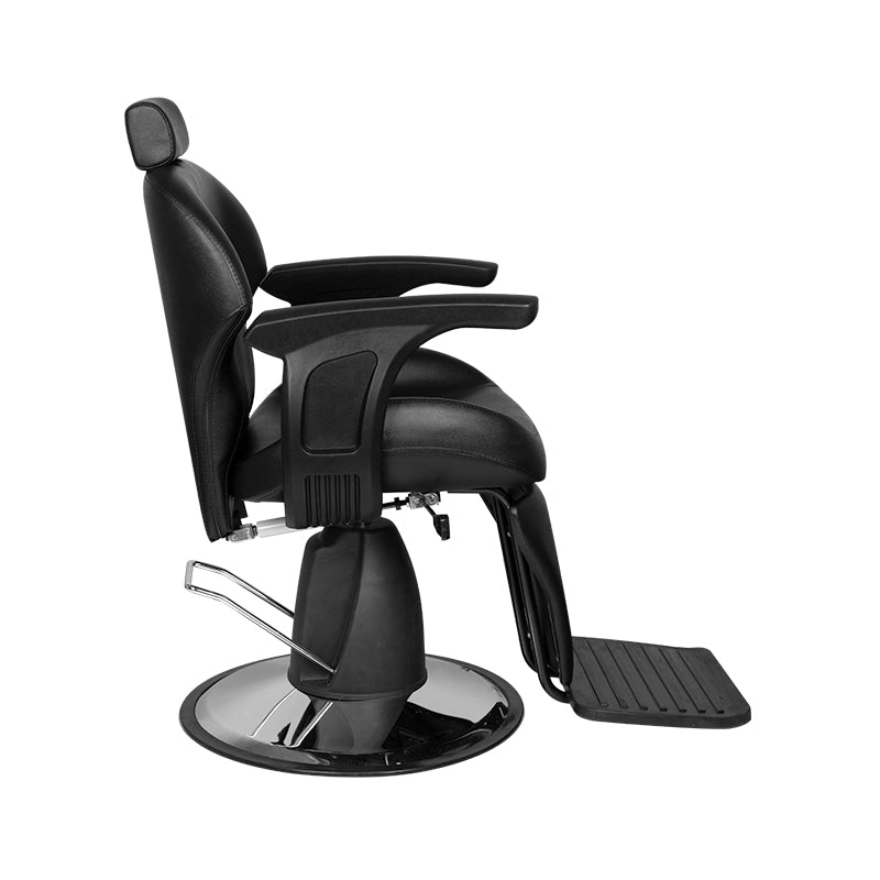 Gabbiano Igor Black Barber Chair - front view on a white background