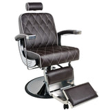 Gabbiano Imperial Barber Chair Chair Brown - angled front view on a white background