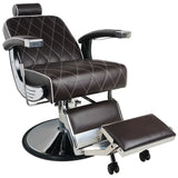 Gabbiano Imperial Barber Chair Chair Brown - rear view on a white background