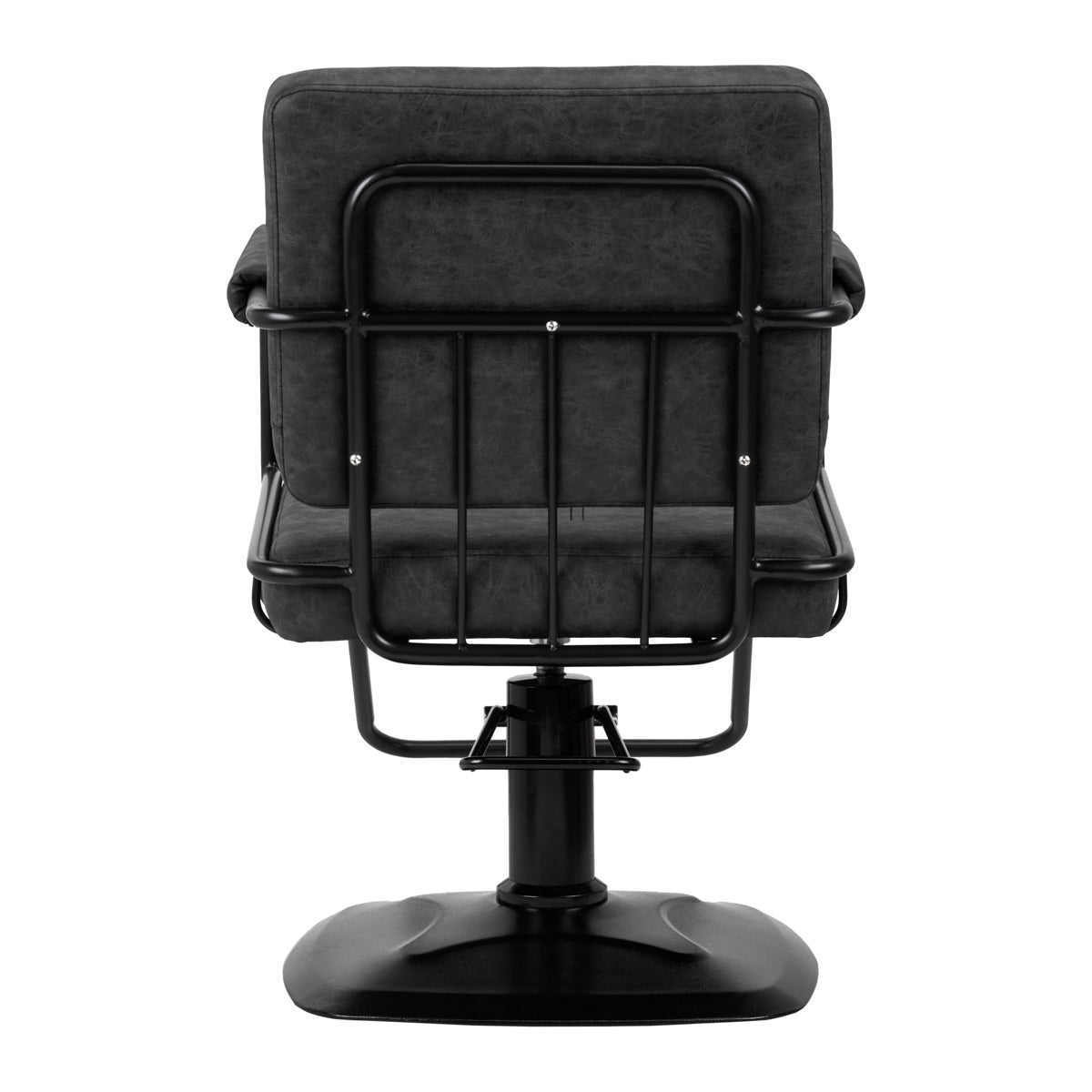 Gabbiano Katania Loft Old Leather Hair Salon Styling Chair Black - front view on a white background