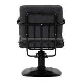 Gabbiano Katania Loft Old Leather Hair Salon Styling Chair Black - front view on a white background