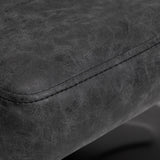 Gabbiano Katania Loft Old Leather Hair Salon Styling Chair Black - close-up of the upholstery and construction details