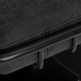 Gabbiano Katania Loft Old Leather Hair Salon Styling Chair Black - close-up of the upholstery and construction details