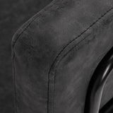 Gabbiano Katania Loft Old Leather Hair Salon Styling Chair Black - close-up of the upholstery and construction details