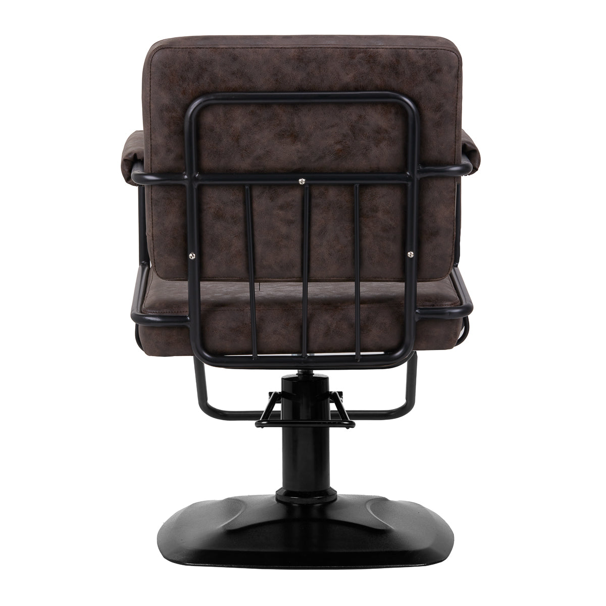 Gabbiano Katania Loft Old Leather Hair Salon Styling Chair Dark Brown - front view on a white background
