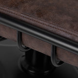 Gabbiano Katania Loft Old Leather Hair Salon Styling Chair Dark Brown - close-up of the upholstery and construction details