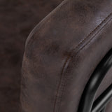 Gabbiano Katania Loft Old Leather Hair Salon Styling Chair Dark Brown - close-up of the upholstery and construction details