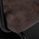 Gabbiano Katania Loft Old Leather Hair Salon Styling Chair Dark Brown - close-up of the upholstery and construction details