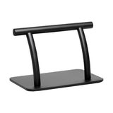 Gabbiano L005S Hairdressing Footrest Black - full product view at an angle on a white background