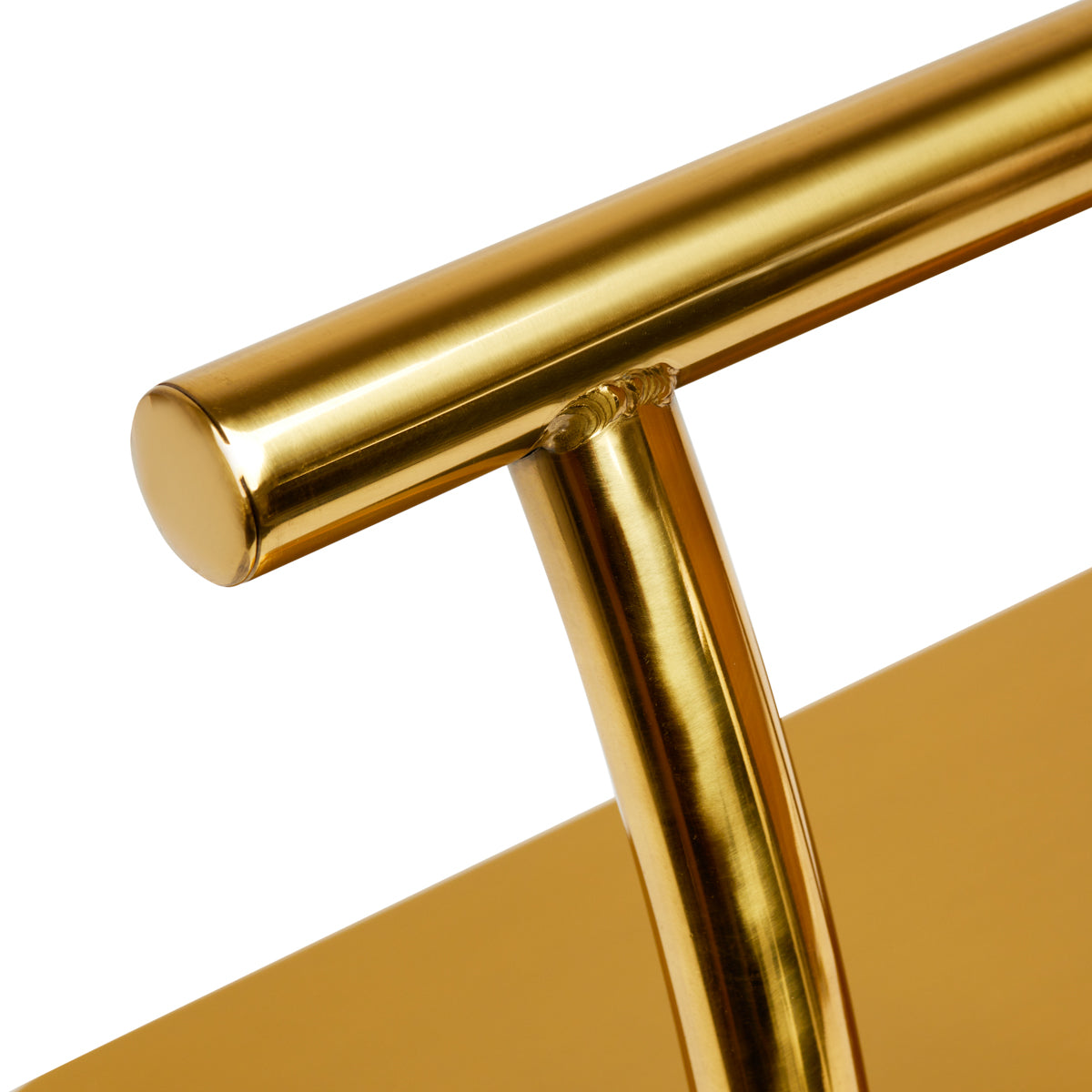 Gabbiano L005S Hairdressing Footrest Gold - displayed in a professional treatment-room setting