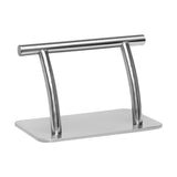 Gabbiano L005S Hairdressing Footrest Silver - full product view at an angle on a white background