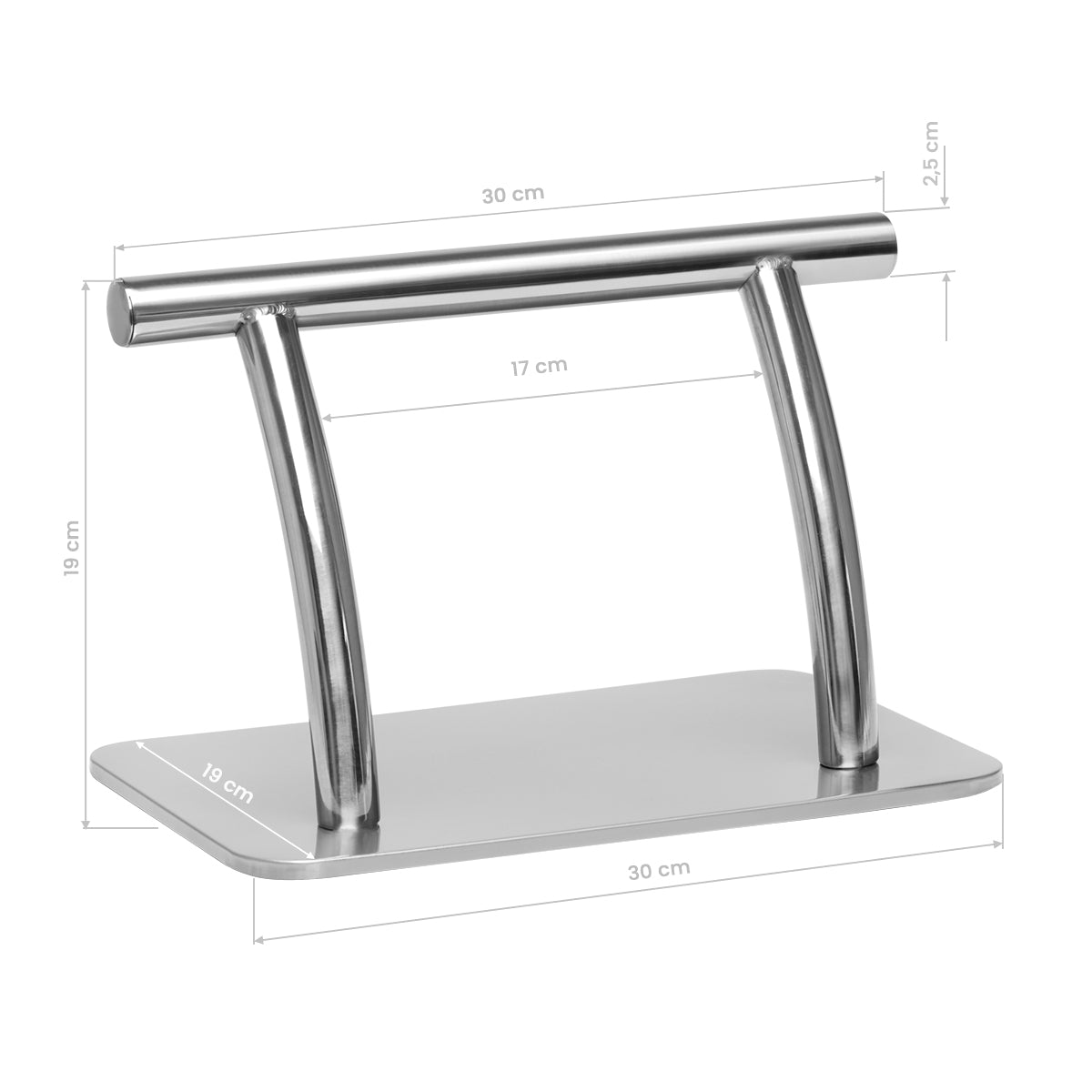 Gabbiano L005S Hairdressing Footrest Silver - full product view on a white background