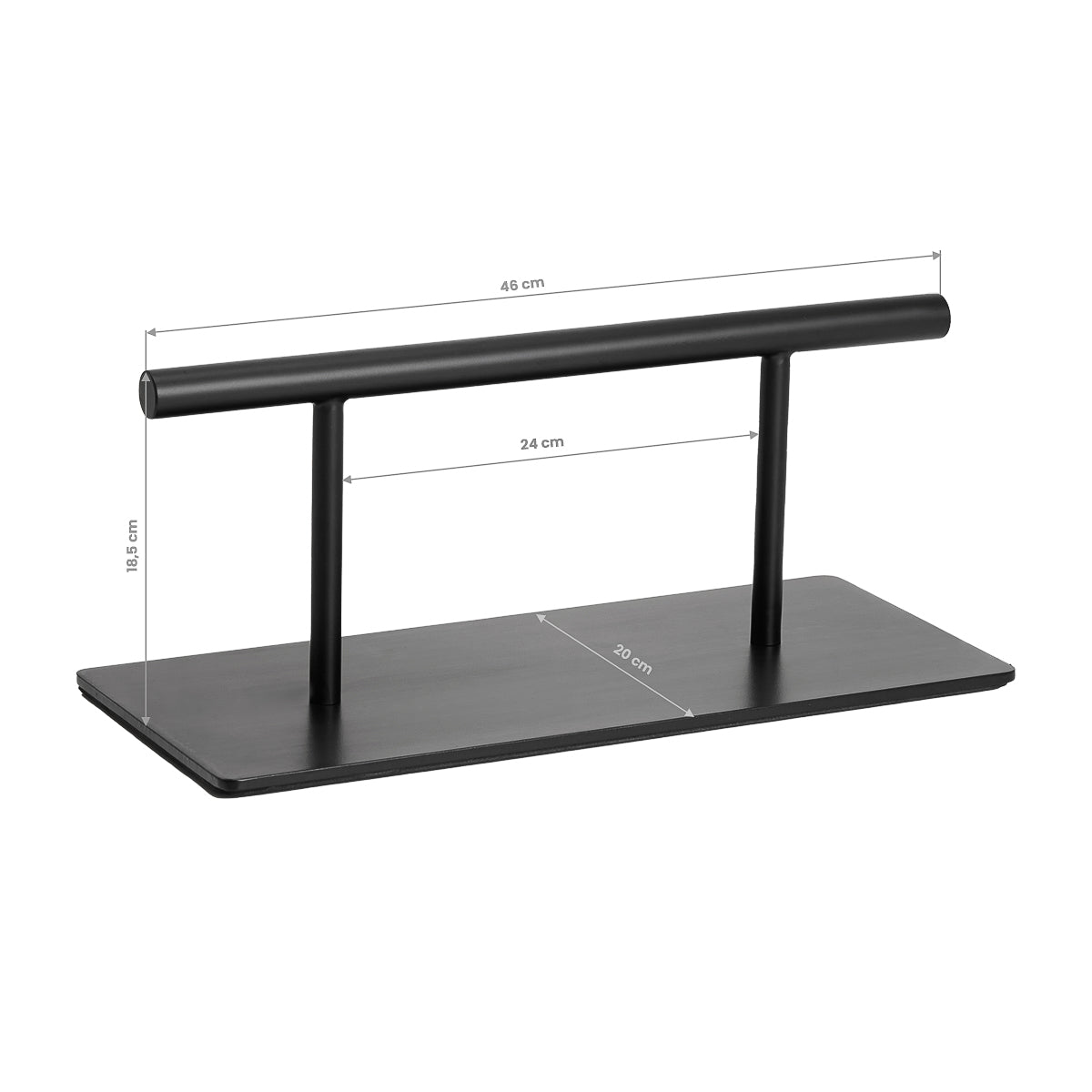 Gabbiano L008B Hairdressing Footrest Black - full product view on a white background