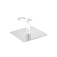 Gabbiano L009 Square Stainless-Steel Barber Chair Base - angled front view on a white background