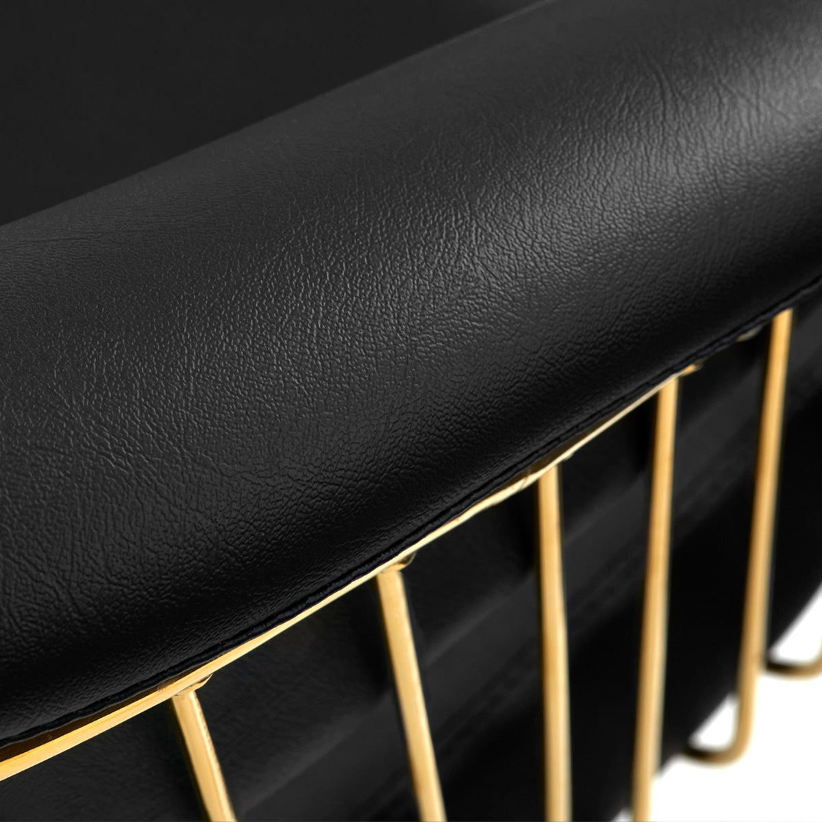 Gabbiano Lille-M Backwash Unit Gold & Black - close-up of the upholstery and construction details