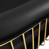 Gabbiano Lille-M Backwash Unit Gold & Black - close-up of the upholstery and construction details