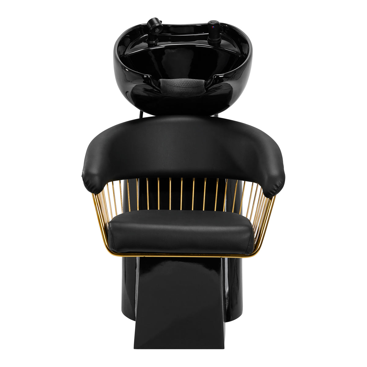 Gabbiano Lille-M Backwash Unit Gold & Black - close-up of a functional part of the basin unit