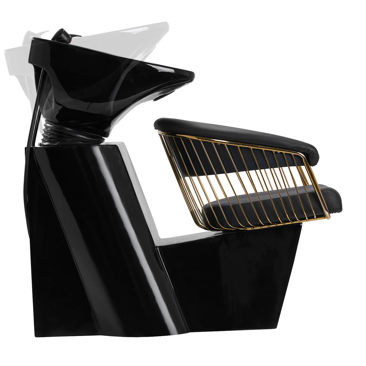 Gabbiano Lille-M Backwash Unit Gold & Black - close-up of a functional part of the basin unit