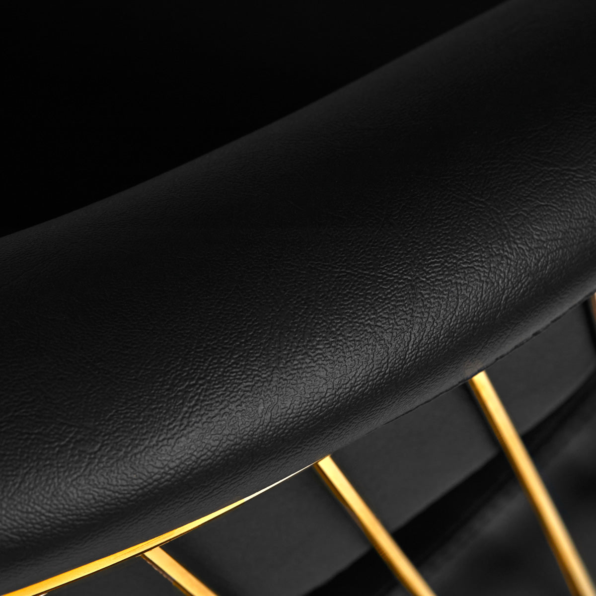 Gabbiano Lille-M Hair Salon Styling Chair Gold & Black - close-up of the upholstery and construction details