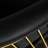 Gabbiano Lille-M Hair Salon Styling Chair Gold & Black - close-up of the upholstery and construction details