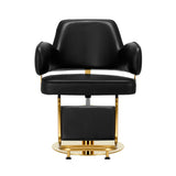 Gabbiano Linz NQ Hair Salon Styling Chair Gold & Black - side view on a white background