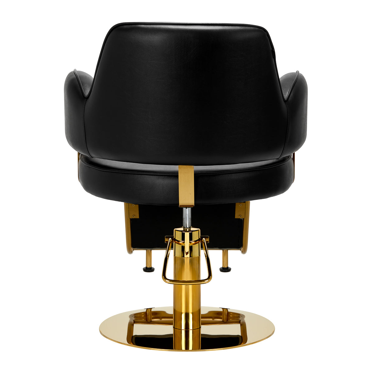 Gabbiano Linz NQ Hair Salon Styling Chair Gold & Black - rear view on a white background