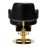 Gabbiano Linz NQ Hair Salon Styling Chair Gold & Black - rear view on a white background