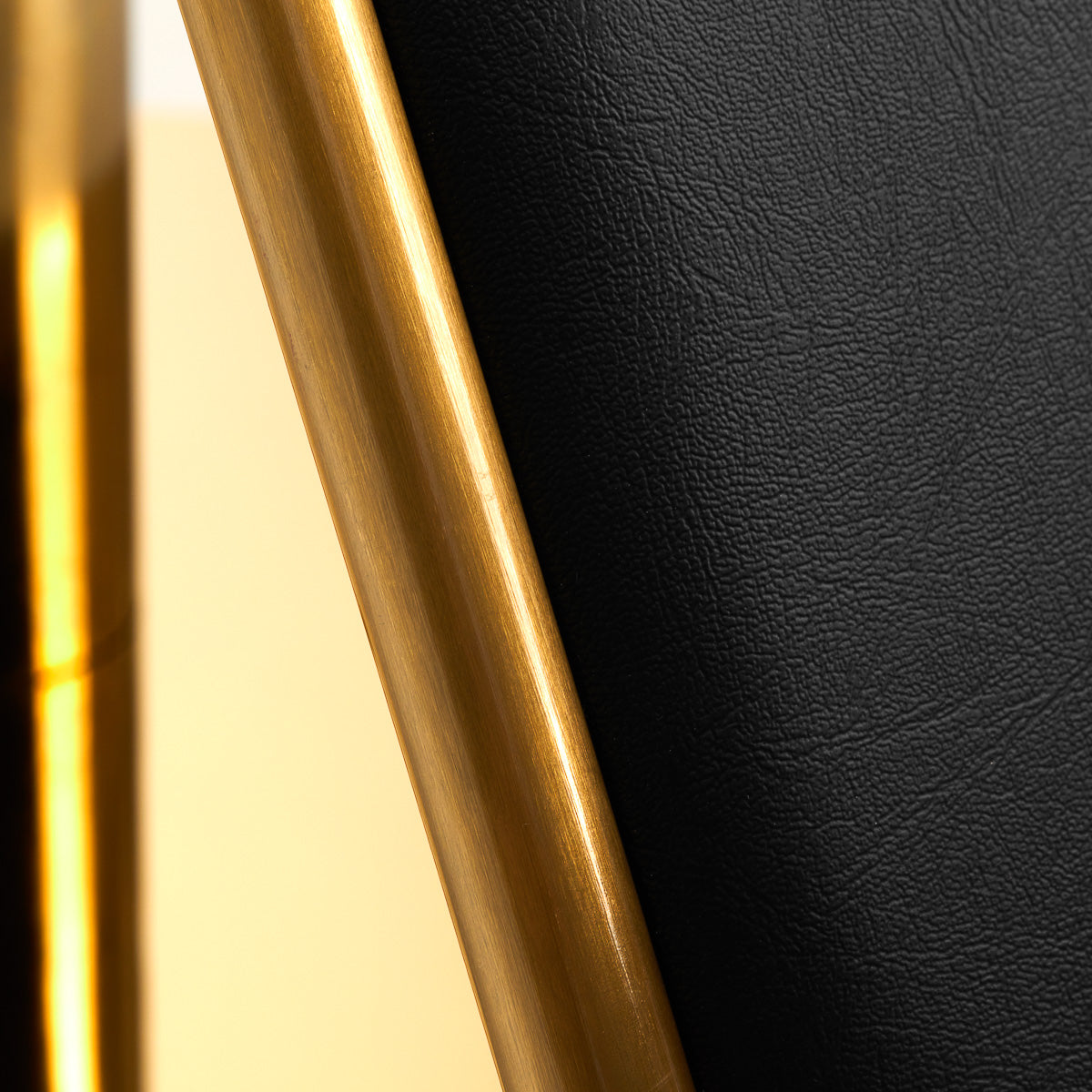 Gabbiano Linz NQ Hair Salon Styling Chair Gold & Black - close-up of the upholstery and construction details
