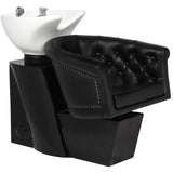 Gabbiano London Hair Wash Unit Black - full product view at an angle on a white background