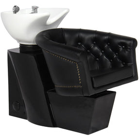 Gabbiano London Hair Wash Unit Black - full product view at an angle on a white background