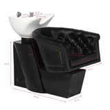 Gabbiano London Hair Wash Unit Black - full product view on a white background