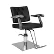 Gabbiano Lyon Hair Salon Styling Chair Black - angled front view on a white background
