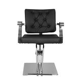 Gabbiano Lyon Hair Salon Styling Chair Black - front view on a white background