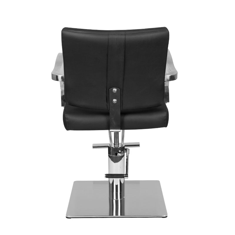Gabbiano Lyon Hair Salon Styling Chair Black - rear view on a white background