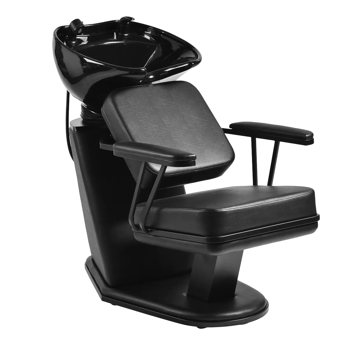 Gabbiano Madrid Backwash Unit Black - full product view at an angle on a white background
